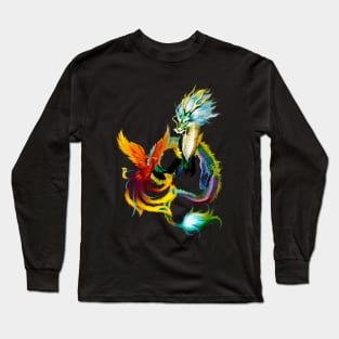 Phoenix And Dragon Battle To The Death Long Sleeve T-Shirt